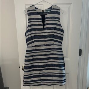 Pim + Larkin Blue and Gray Striped Dress